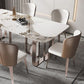 Rectangle Sintered Stone Top Table Contemporary Metal Base Dining Table Clearhalo 'Dining Tables & Seating' 'Dining Tables' 'dining_table' 'furn' 'furn_dining_table' 'Furniture' 'Kitchen & Dining Furniture' 1200x1200_d84c0261-0067-4c19-8da5-eabb1c0f6b83