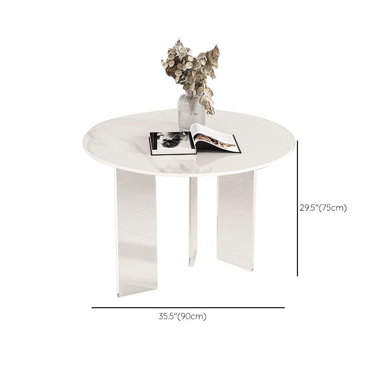 Pièces modernes 1/2/3/5 Pièces à manger Table à manger en pierre ronde pour café