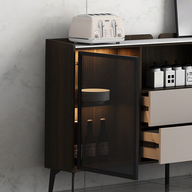 Scheda laterale in stile moderno con cassetti e sideboard di archiviazione per sala da pranzo