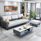 Scandinavian 3-seater Sofa with Ottoman Included Square Arm Sofa