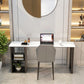 Contemporary Steel Base Computer Desk 29.5 Inch High Home Writing Desk