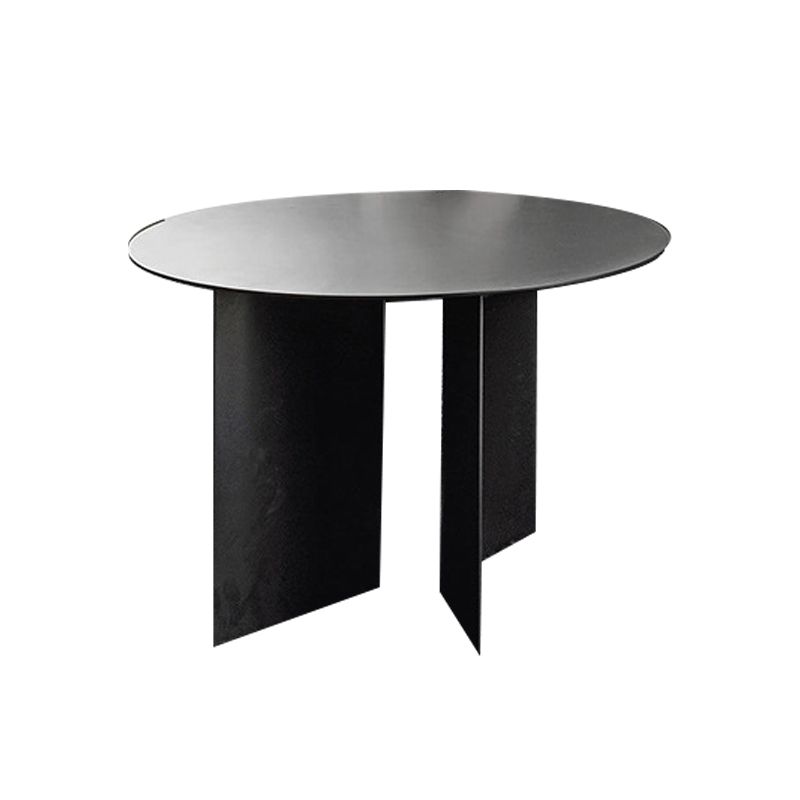 Abstract Coffee Table Black Round Metal Coffee Cocktail Table