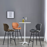 Industrial Bucket Counter Chair Footrest Low Back Metal Bar & Counter Stool