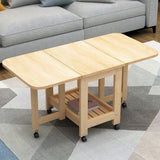 Mesa de café rectangular natural contemporánea mesa de cóctel plegable individual