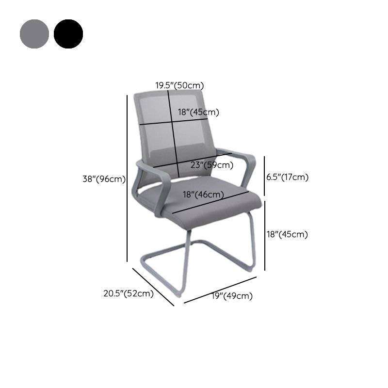 Sedia da ufficio moderna sedia a braccio fisso con schiena traspirante