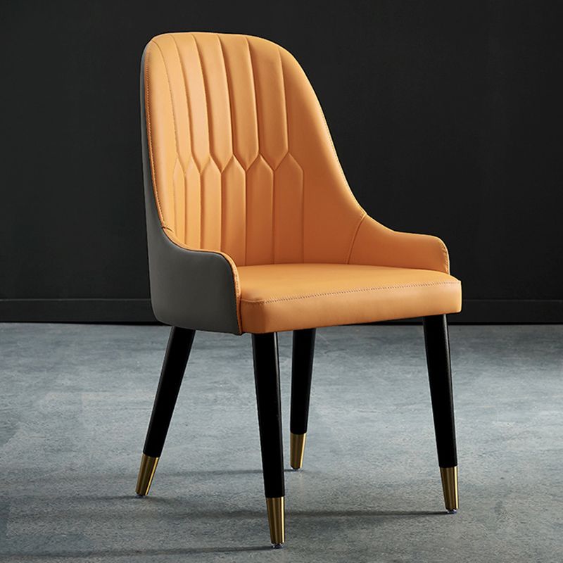 Sillas de comedor de cocina glamorosa sillas laterales tapizadas con patas de madera