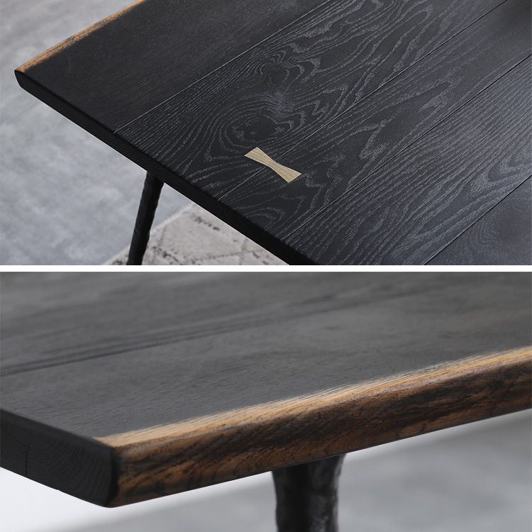 4-foot Oak Solid Wood Industrial Rectangle Dining Table for Dining Room Clearhalo ' dining_table' 'Dining Tables & Seating' 'Dining Tables' 'furn' 'furn_dining_table' 'Furniture' 'furniture_dining_table' 'Kitchen & Dining Furniture' 'kitchen&dining_furn' 'kitchen' 'kitchen_dining_table' 1200x1200_d856b405-7641-4819-a2ba-15c49c7f655d