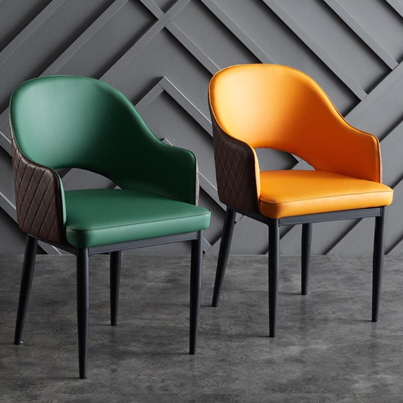 Glamderleder Esstuhl offener Essnebel Möbel mit Eisenbeinen in mattem Finish