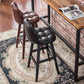 Taburete de bar interior Taburete de mostrador con respaldo rectangular moderno con patas de madera