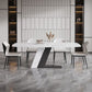 Contemporary Dining Set 1/4/5/7 Pcs Dining Table Set with Sintered Stone Top Clearhalo 'Dining Room Sets' 'Dining Tables & Seating' 'dining_room_set' 'furn' 'furn_dining_room_set' 'Furniture' 'Kitchen & Dining Furniture' 1200x1200_d857fd23-531d-4bca-abdd-b21c96fcb9ca