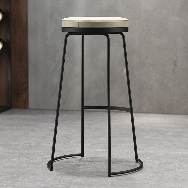 Glam Leather Bar Stool Backless Counter Stool for Bristol with Metal Legs Clearhalo 'Bar Furniture' 'Bar Stools' 'bar_stools' 'furn' 'furn_bar_stools' 'Furniture' 'Kitchen & Dining Furniture' 1200x1200_d85af1c0-5ae9-44ff-b825-3062588eba55