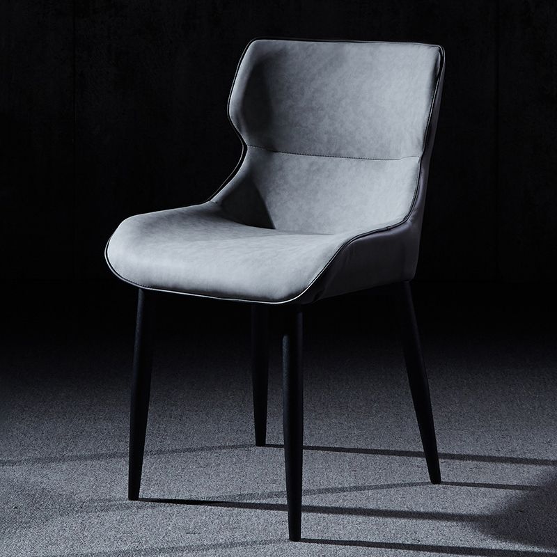 Modern Leather Dining Side Chair Indoor Wingback Chair with Black Legs Clearhalo ' kitchen&dining_furn' 'Dining Chairs' 'Dining Tables & Seating' 'dining_chair' 'Furniture' 'furniture_dining_chair' 'Kitchen & Dining Furniture' 'kitchen' 1200x1200_d85be3b5-1aad-41ac-ae45-83d5337fe038