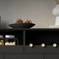 Schwarzes Sideboard aus Holz mit Tür, modernes, minimalistisches Wohnzimmer-Buffet-Sideboard