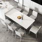 Glam Dinette Set with Solid Back Chairs 1/2/4/6/7/8 Pieces Glossy White Dining Table Set Clearhalo 'Dining Room Sets' 'Dining Tables & Seating' 'dining_room_set' 'furn' 'furn_dining_room_set' 'Furniture' 'Kitchen & Dining Furniture' 1200x1200_d85e82bd-0c29-4770-9eec-ca6bcd30262c