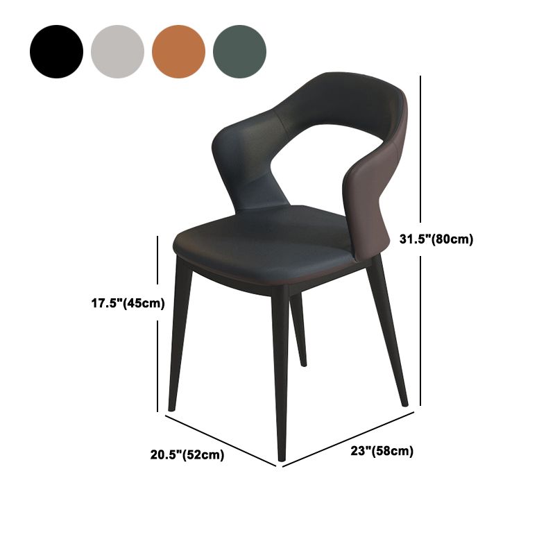 Modern Style Faux Leather Dining Side Chairs Open Back Dining Side Chair Clearhalo 'Dining Chairs' 'Dining Tables & Seating' 'dining_chair' 'furn' 'furn_dining_chair' 'Furniture' 'Kitchen & Dining Furniture' 1200x1200_d85f09fc-71e3-46b7-b9df-fef3c2a1cb8a