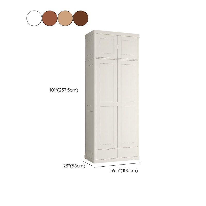 Contemporary Style Wardrobe Armoire Solid Wood Wardrobe Closet with Doors and Drawers Clearhalo 'Armoires & Wardrobes' 'armoires_wardrobes' 'Bedroom Furniture' 'furn' 'furn_armoires_wardrobes' 'Furniture' 1200x1200_d85f7b0b-2d11-4578-b62b-e2243c60f14f