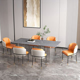 Rectangle Stone Top Dining Table Modern Transparent Acrylic Base Dining Table Clearhalo 'Dining Tables & Seating' 'Dining Tables' 'dining_table' 'furn' 'furn_dining_table' 'Furniture' 'furniture_dining_table' 'Kitchen & Dining Furniture' 'kitchen' 'kitchen_dining_table' 1200x1200_d85f7b78-cfd2-4a31-8c9c-1edcc80890c2