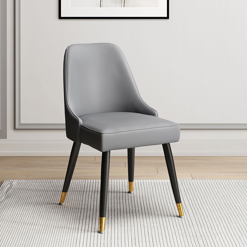 Scandinavische gestoffeerde armloze eetkamerstoelen stoere rugstoel