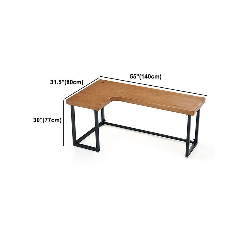 Solid Wood Writing Desk Industrial Style L-Shape Office Desk for Home Office Clearhalo 'furn' 'furn_office_desk' 'Furniture' 'Office Desks' 'Office Furniture' 'office_desk' 1200x1200_d86615b1-24db-49fe-9ce0-3c3b94e681de