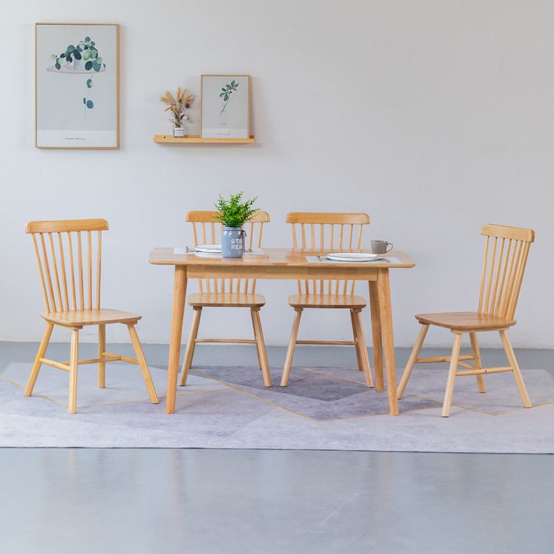 Contemporary Rectangle Dining Table Rubberwood Solid Wood Table with Double Pedestal Clearhalo ' dining_table' 'Dining Tables & Seating' 'Dining Tables' 'furn' 'furn_dining_table' 'Furniture' 'furniture_dining_table' 'Kitchen & Dining Furniture' 'kitchen&dining_furn' 'kitchen' 'kitchen_dining_table' 1200x1200_d866b2e7-e186-4f48-8324-c781e822a72f