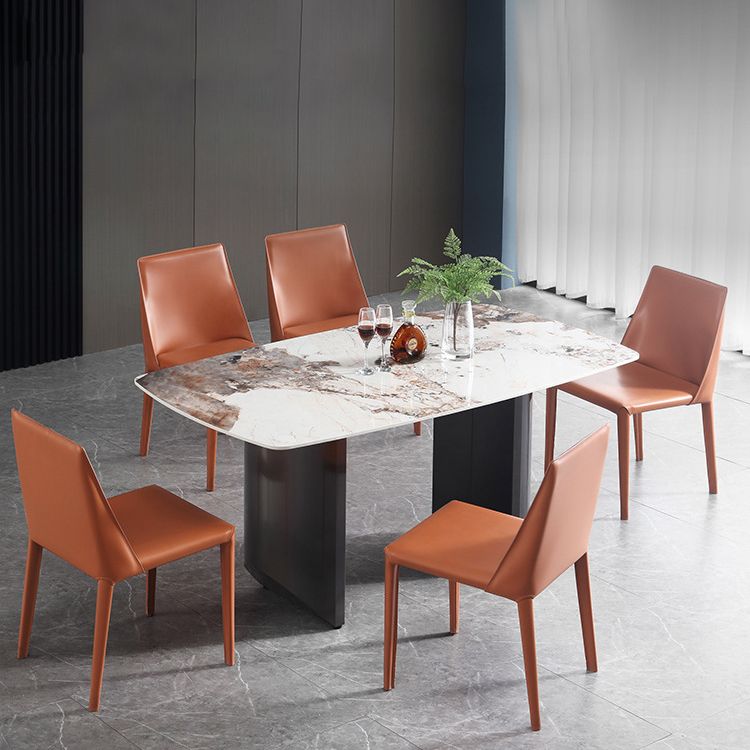 Modern Style 1/2/5/6 Pieces Dining Set Sintered Stone Dining Table with Chairs Clearhalo 'Dining Room Sets' 'Dining Tables & Seating' 'dining_room_set' 'furn' 'furn_dining_room_set' 'Furniture' 'furniture_dining_room_set' 'Kitchen & Dining Furniture' 1200x1200_d8671e2e-52e7-46e7-a0b3-a3063fde9b99