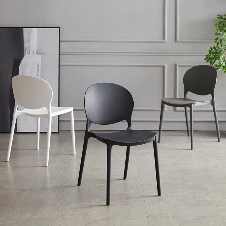 Scandinavian Armless Dining Chairs Plastic Indoor Stackable Open Back Side Chair Clearhalo ' kitchen&dining_furn' 'Dining Chairs' 'Dining Tables & Seating' 'dining_chair' 'furn' 'furn_dining_chair' 'Furniture' 'furniture_dining_chair' 'Kitchen & Dining Furniture' 'kitchen' 1200x1200_d867b31d-56ef-4040-be02-b0fa49422c99