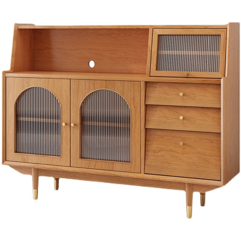 Solid Wood Modern Style Sideboard Door and Chair Sideboard for Kitchen Clearhalo 'buffet_sideboard' 'Buffets & Sideboards' 'furn' 'furn_buffet_sideboard' 'Furniture' 'Kitchen & Dining Furniture' 1200x1200_d868570a-e84c-4aca-9981-5706efc7c1fd