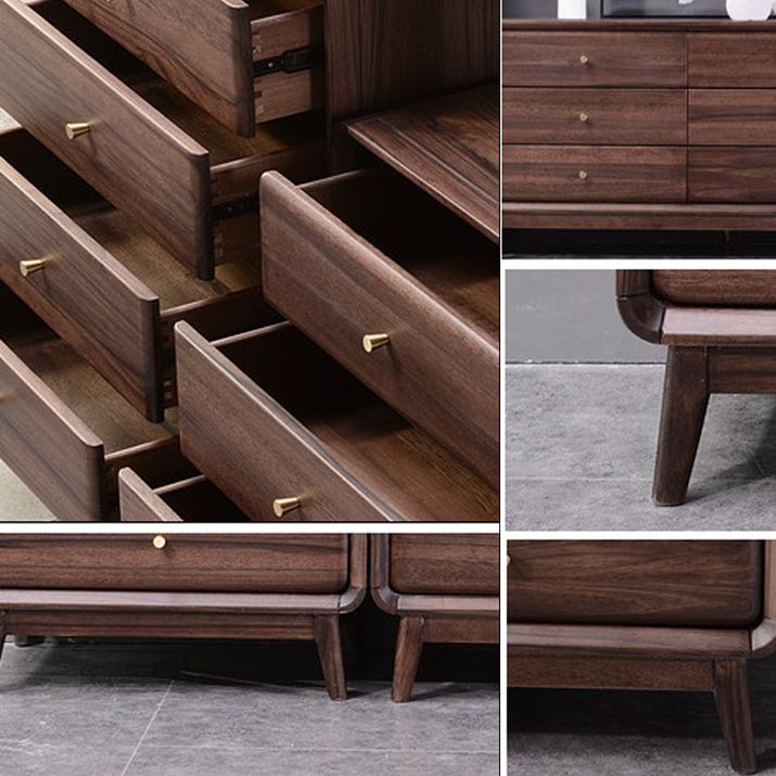 Mid-Century Modern Brown Accent Chest with 5 Drawers and Straight Legs Clearhalo 'Cabinets & Chests' 'cabinets_chests' 'furn' 'furn_cabinets_chests' 'Furniture' 'Living Room Furniture' 1200x1200_d868ab0f-521b-4c19-8e15-c4c589838dd3