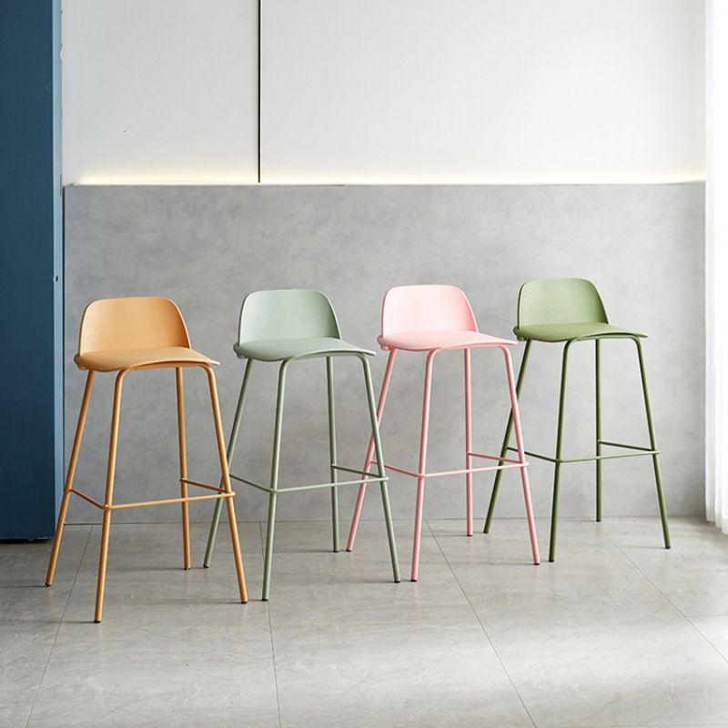 Dessert Shop Footrest Scandinavian Stool Matte Finish Plastic Barstool Clearhalo 'Bar Furniture' 'Bar Stools' 'bar_stools' 'Furniture' 'furniture_bar_stools' 'Kitchen & Dining Furniture' 1200x1200_d86aac90-8509-4062-b1f6-e4dcd16484fa