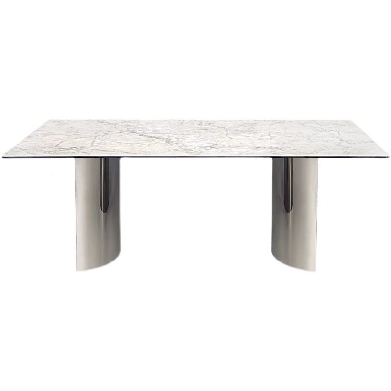 Simple Style Dinette Table Rectangle Stone Dinner Table for Kitchen Clearhalo 'Dining Tables & Seating' 'Dining Tables' 'dining_table' 'furn' 'furn_dining_table' 'Furniture' 'Kitchen & Dining Furniture' 1200x1200_d86b33e3-e0cf-4c10-95a6-10c5d586c4df