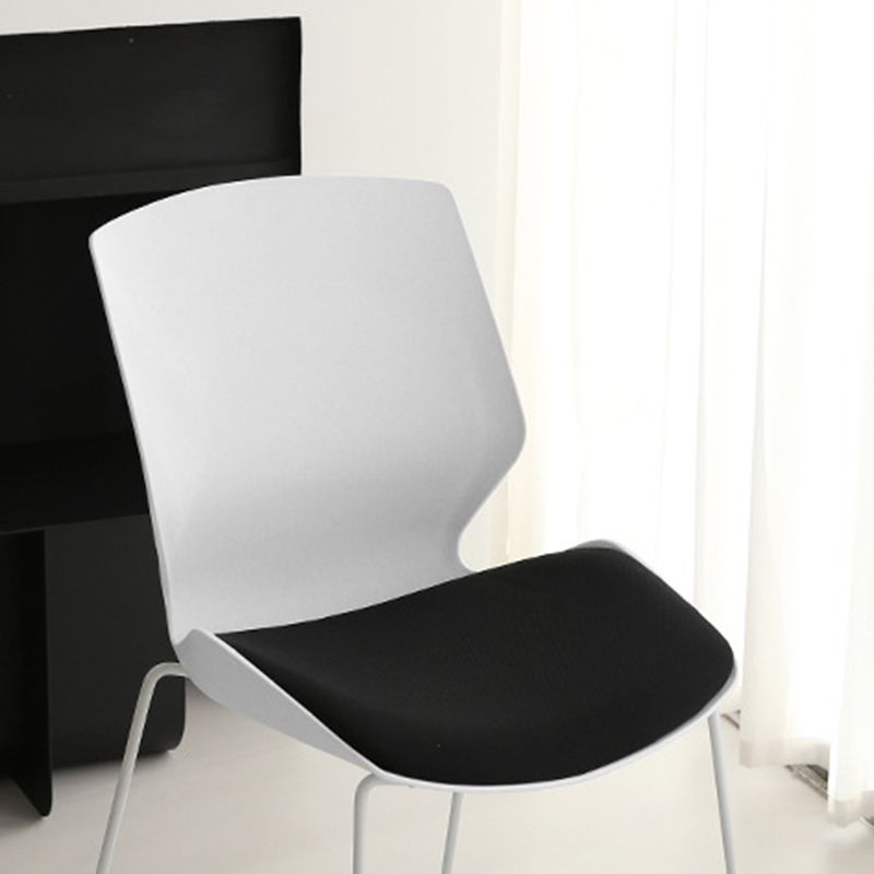 19" Wide Contemporary Desk Chair White No Wheels Office Chair Clearhalo 'furn' 'furn_office_chair' 'Furniture' 'Office Chairs' 'Office Furniture' 'office_chair' 1200x1200_d86ba6b5-a793-475f-a78b-1b79b595bbdc