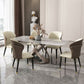Nordic 1/4/5/6-teiliges rechteckiges Esszimmer-Set mit Esstisch-Set mit gesinterter Steinplatte