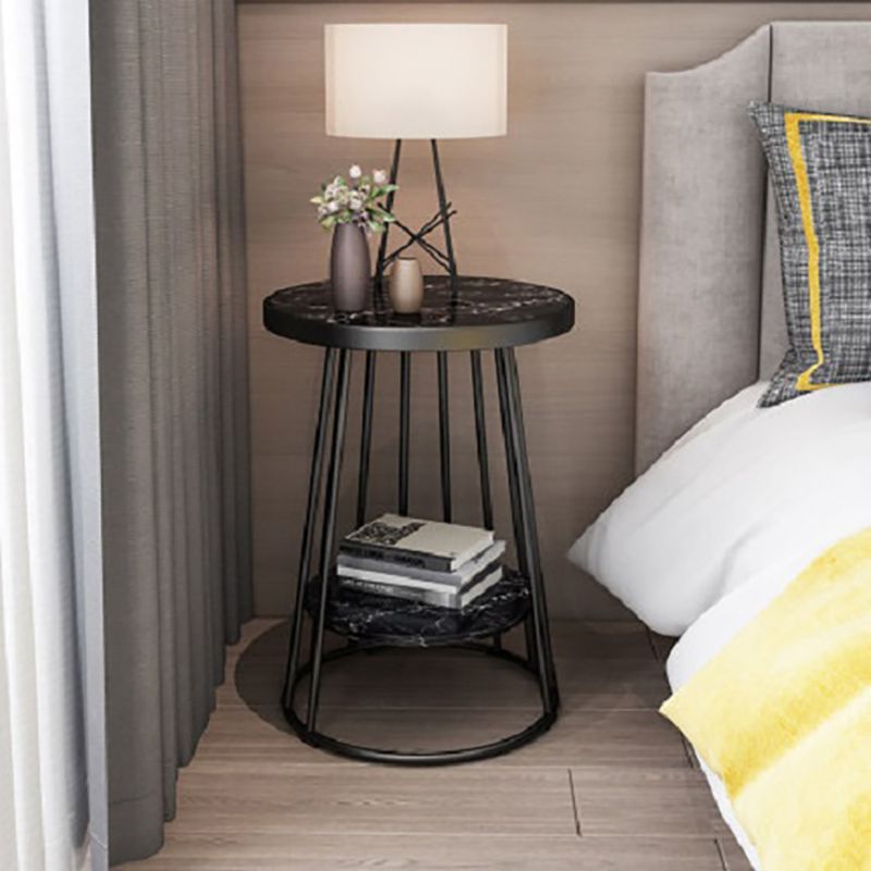 Mesa de acento industrial Nightsnant de 24.4 "Cama de altura Nightsnantal con 2 estantes