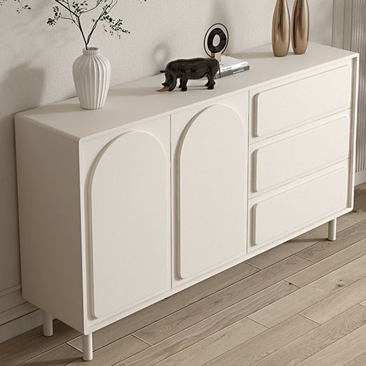 White Engineered Wood Buffet Server Modern Sideboard with Drawers Clearhalo 'buffet_sideboard' 'Buffets & Sideboards' 'furn' 'furn_buffet_sideboard' 'Furniture' 'Kitchen & Dining Furniture' 1200x1200_d86edade-3f4c-4902-86bd-f8409fbe6627