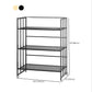 Glam Antique Finish Shelf Bookcase Metal Frame Bookshelf with Rectangular Shelves