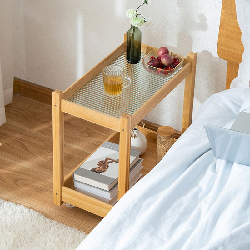 11" Wide Contemporary Corner Table Storage Clear Double Tier Accent Side Table Clearhalo 'Coffee & Accent Tables' 'End & Side Tables' 'end_side_tables' 'furn' 'furn_end_side_tables' 'Furniture' 'Living Room Furniture' 1200x1200_d8713b7e-4f23-45b7-a789-0f7246c071b8