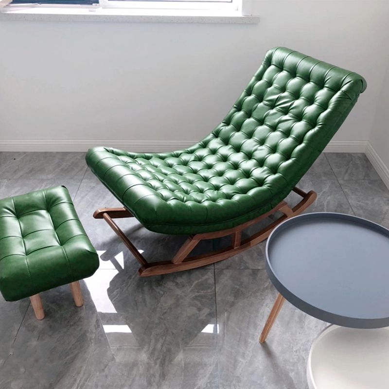 Living Room Rocker Chair Solid Tufted Cushions Leather Rocker Chair with Ottoman Clearhalo 'Chairs & Seating' 'furn' 'furn_rocking_chairs' 'Furniture' 'Living Room Furniture' 'Rocking Chairs' 'rocking_chairs' 1200x1200_d8715eac-8913-401d-9472-779031a7b4ae