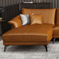 Canapé en cuir authentique résistant aux taches orange scandinave et chaise