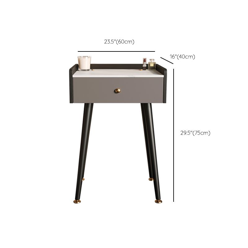 Contemporary Makeup Vanity Desk Stone Dressing Table with Drawer