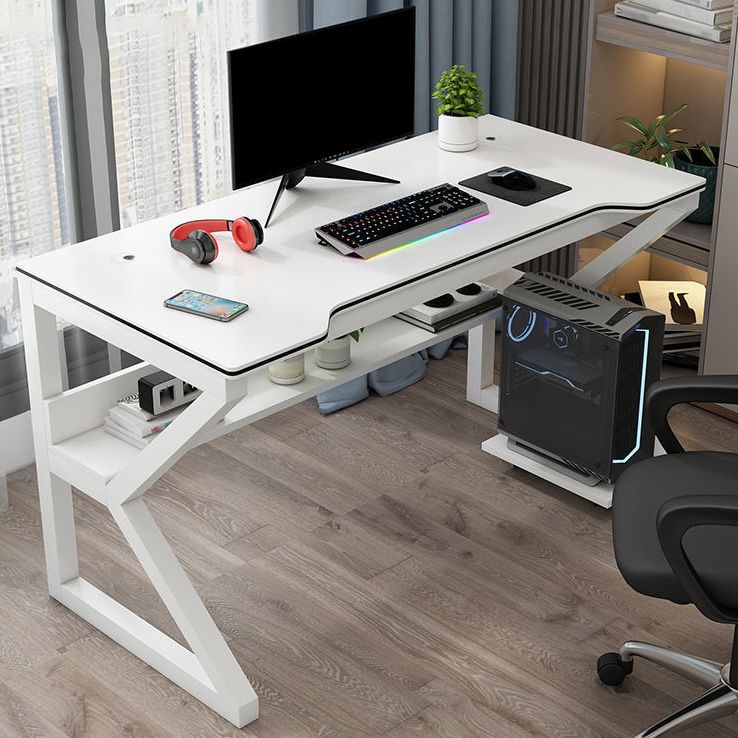 Contemporary Office Desk Rectangular Gaming Desk with Metal Legs Clearhalo 'furn' 'furn_office_desk' 'Furniture' 'Office Desks' 'Office Furniture' 'office_desk' 1200x1200_d8737f01-9b7e-4e72-a63e-21b5d88d5eef