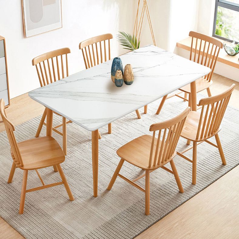 Simplicity Home Sintered Stone Dining Table Rectangle Shape Dining Table with 4 Legs Base Clearhalo ' dining_table' 'Dining Tables & Seating' 'Dining Tables' 'furn' 'furn_dining_table' 'Furniture' 'furniture_dining_table' 'Kitchen & Dining Furniture' 'kitchen&dining_furn' 'kitchen' 'kitchen_dining_table' 1200x1200_d8742fde-72b2-47d0-9483-85faef93d413