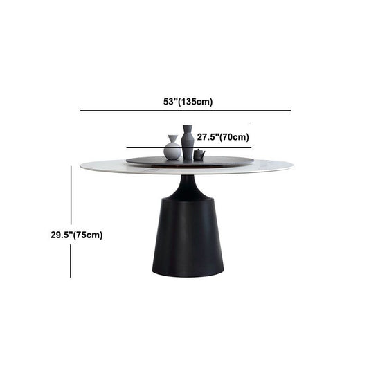 Modern Sintered Stone Dining Table Round Dining Room Table with Pedestal Base Clearhalo 'Dining Tables & Seating' 'Dining Tables' 'dining_table' 'furn' 'furn_dining_table' 'Furniture' 'furniture_dining_table' 'Kitchen & Dining Furniture' 'kitchen' 'kitchen_dining_table' 1200x1200_d874d2f9-fbff-403d-84c1-a750e670b4ad