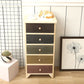Industrial Accent Chest with Drawers and Wooden Legs Rectangle Chest
