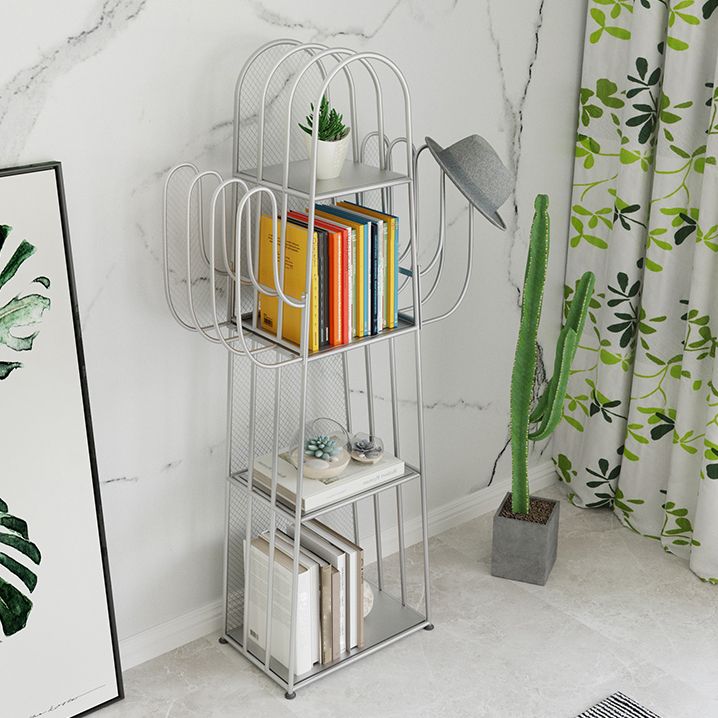 Modern Standard Bookshelf Closed Back Metal Bookcase for Home