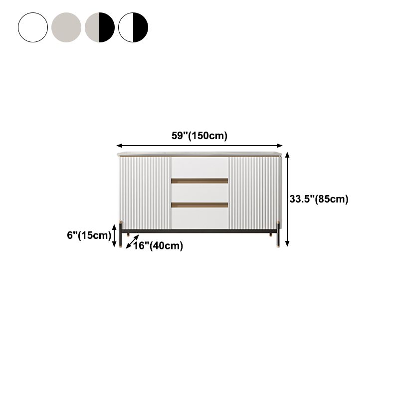 2-deurs glamours bijboarde stenen bovenboard met lade en voer voor de woonkamer