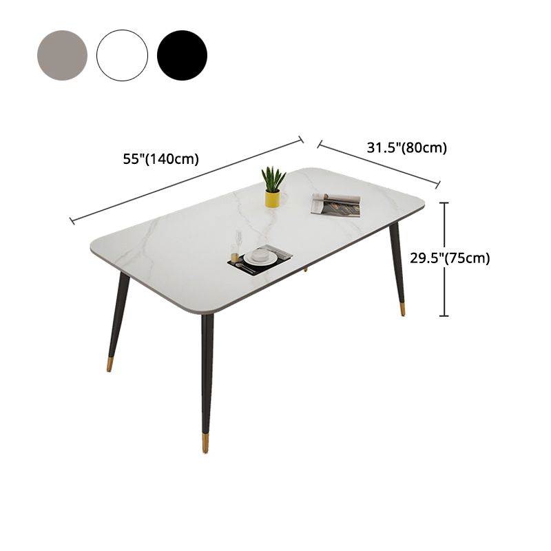 Modern Rectangle Dinette Set 1/2/5/7 Pieces Sintered Stone Top Dining Table Set Clearhalo 'Dining Room Sets' 'Dining Tables & Seating' 'dining_room_set' 'furn' 'furn_dining_room_set' 'Furniture' 'furniture_dining_room_set' 'Kitchen & Dining Furniture' 1200x1200_d875f533-353f-43f9-a665-a06227719c2a