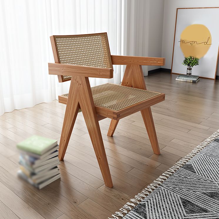 Traditional Wood Dining Arm Chair Wicker Dining Room Chairs for Home Use Clearhalo ' kitchen&dining_furn' 'Dining Chairs' 'Dining Tables & Seating' 'dining_chair' 'furn' 'furn_dining_chair' 'Furniture' 'furniture_dining_chair' 'Kitchen & Dining Furniture' 'kitchen' 1200x1200_d8761daf-4203-47e1-a6a5-bd9f1eec4138