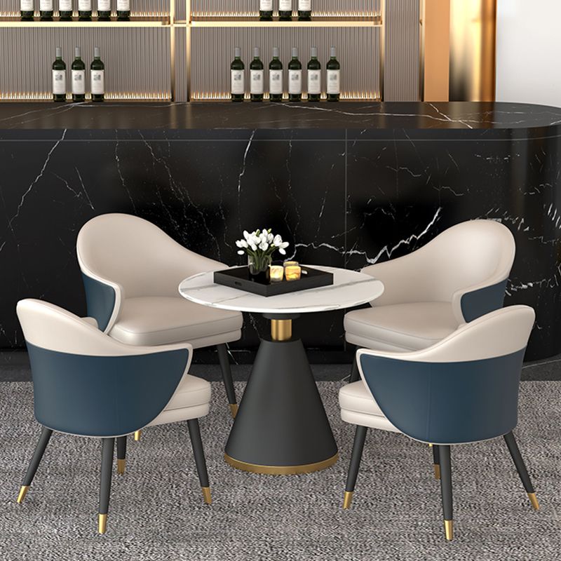 Minimalist Round Sintered Stone Dining Table White Kitchen Dining Table with Pedestal Base Clearhalo ' dining_table' 'Dining Tables & Seating' 'Dining Tables' 'furn' 'furn_dining_table' 'Furniture' 'furniture_dining_table' 'Kitchen & Dining Furniture' 'kitchen&dining_furn' 'kitchen' 'kitchen_dining_table' 1200x1200_d8769d34-0d2e-4b4a-9106-290453cc280d