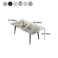 Industrial Style Dining Table Rectangle Sintered Stone 4 Legs Table with Black Frame Clearhalo ' dining_table' 'Dining Tables & Seating' 'Dining Tables' 'furn' 'furn_dining_table' 'Furniture' 'furniture_dining_table' 'Kitchen & Dining Furniture' 'kitchen&dining_furn' 'kitchen' 'kitchen_dining_table' 1200x1200_d877c16b-6e8b-4a09-b218-a280dd3c451d