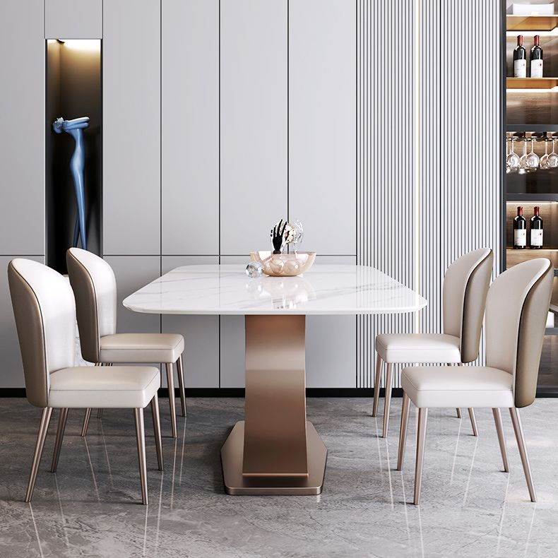 Set da pranzo in pietra sinterizzato di lusso rettangolo 1/3/4/5/6 pezzi set da pranzo